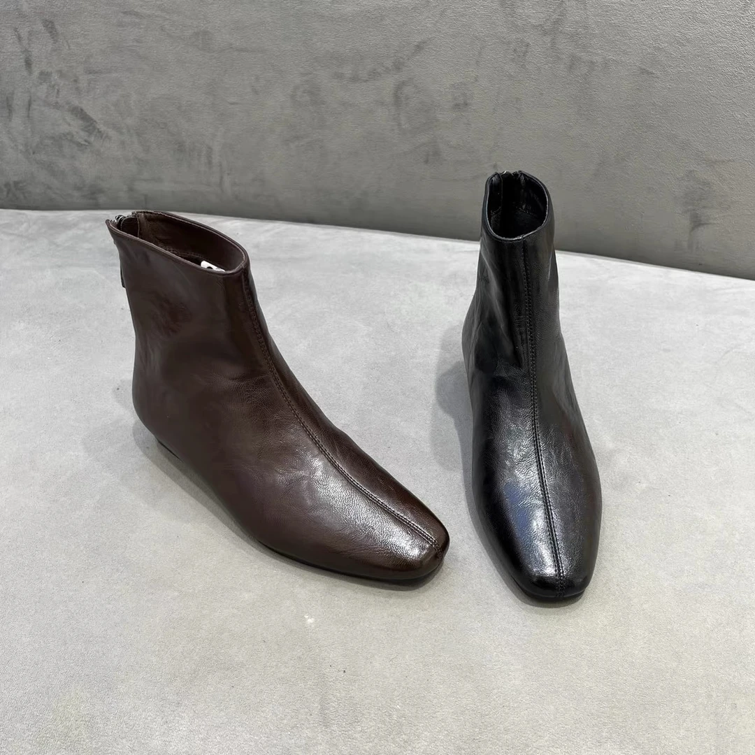 新款尖头粗跟舒适不累脚百搭款长款女靴8959