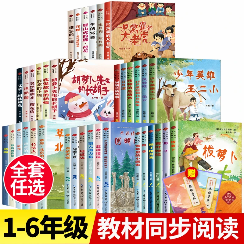 小学语文同步阅读书1-6年级下册上册全套慈母情深少年英雄王二小