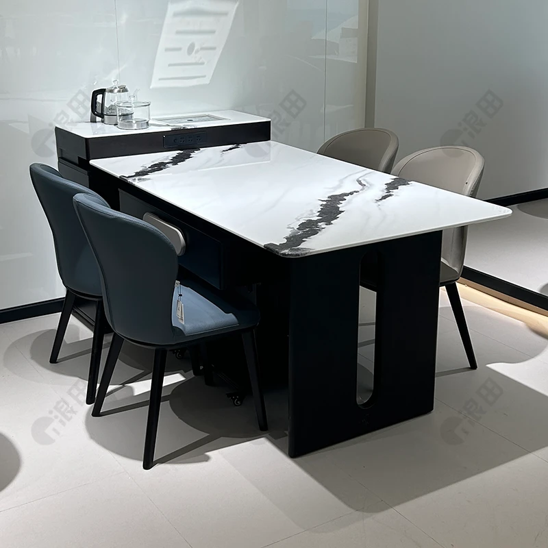 2024新款岛台餐桌一体家用多功能麻将机烤火麻将桌餐桌两用大理石