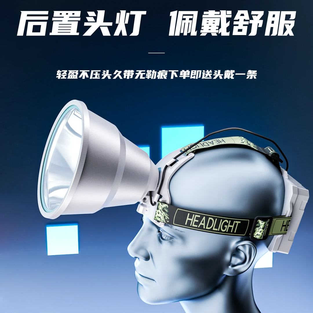 新款感应远射激光炮头戴式激光头灯六节锂电续航更长