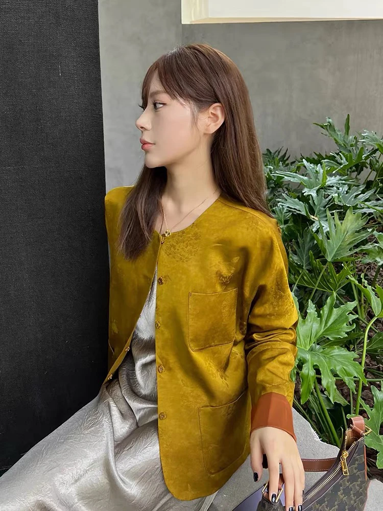 人丝提花香～云纱外套女（不可自行熨烫送干洗店）微瑕no退no换慎拍