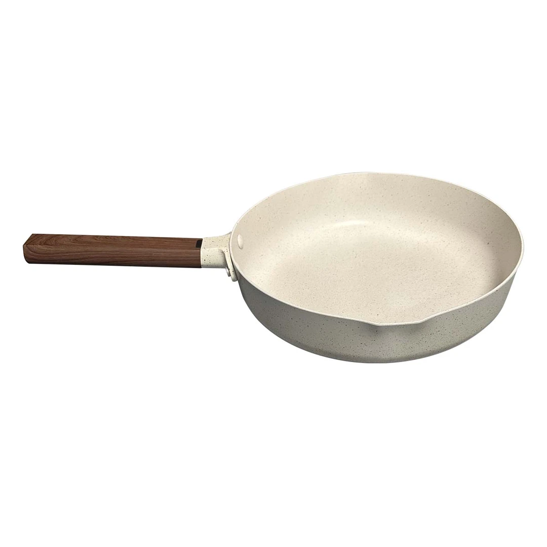 【品牌外贸】KY麦饭石白色28cm不粘煎盘家用煎蛋牛排锅全灶具通用