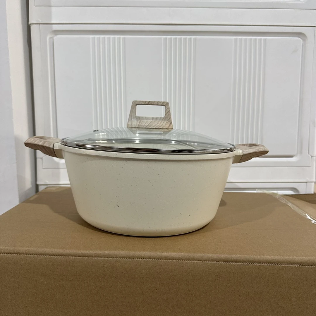 【大姐专属】20冰淇淋白色麦饭石不粘汤锅（微瑕；介意勿拍