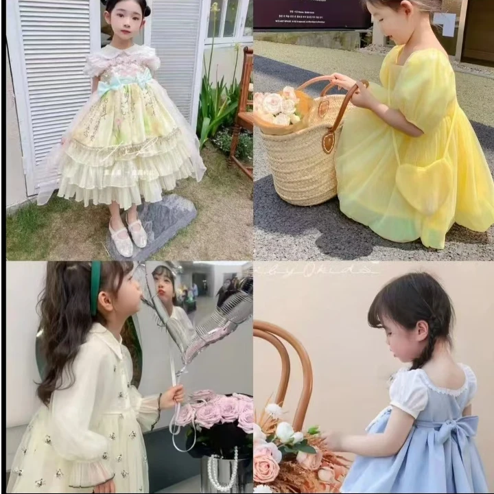 56-096甜美女宝宝儿童女宝童装连衣裙女孩洋气女童时尚儿童节四季