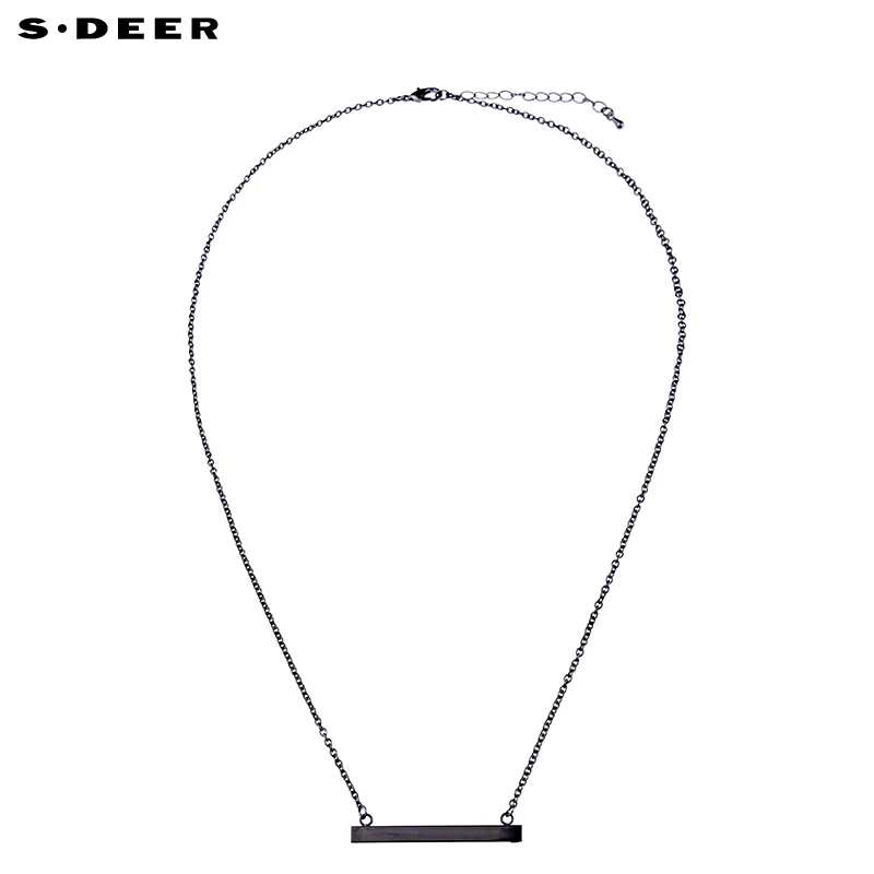 S·DEER 铜项链 sdeer圣迪奥立体几何黑色吊坠项链礼物S19384327