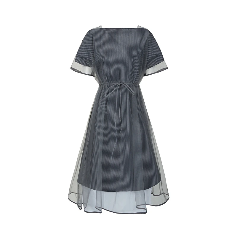 【粉丝专享】sdeer时尚不规则收腰女装连衣裙S222Z12R4