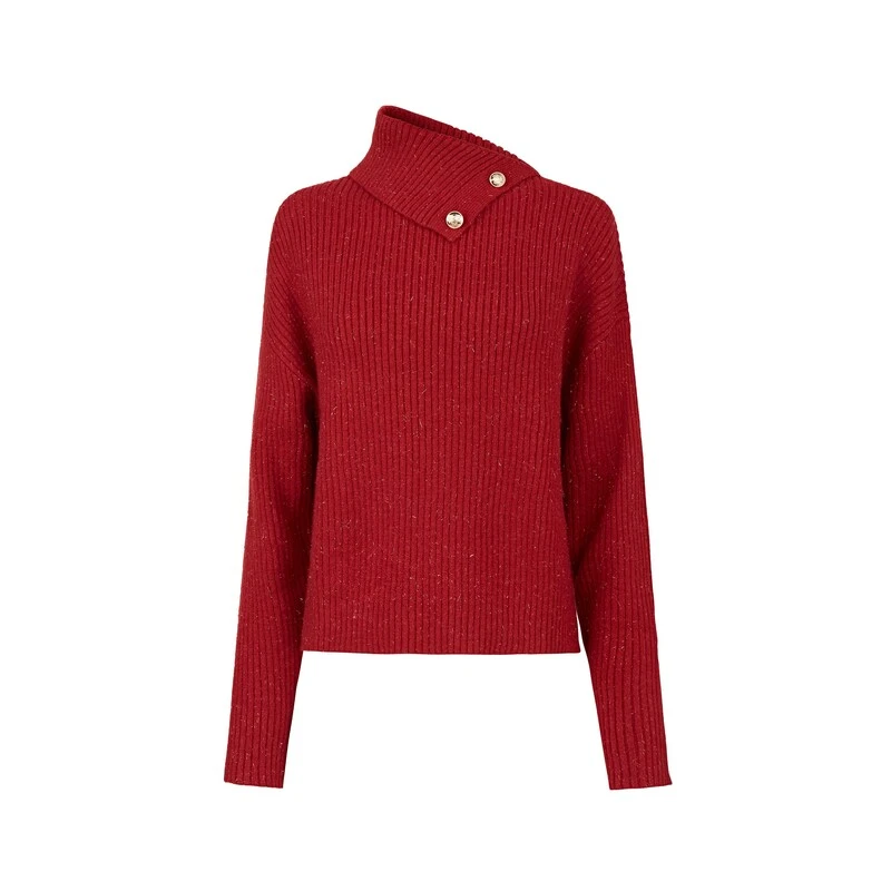 【小云总专属】圣迪奥复古不规则领落肩袖针织衫S234Z35B4