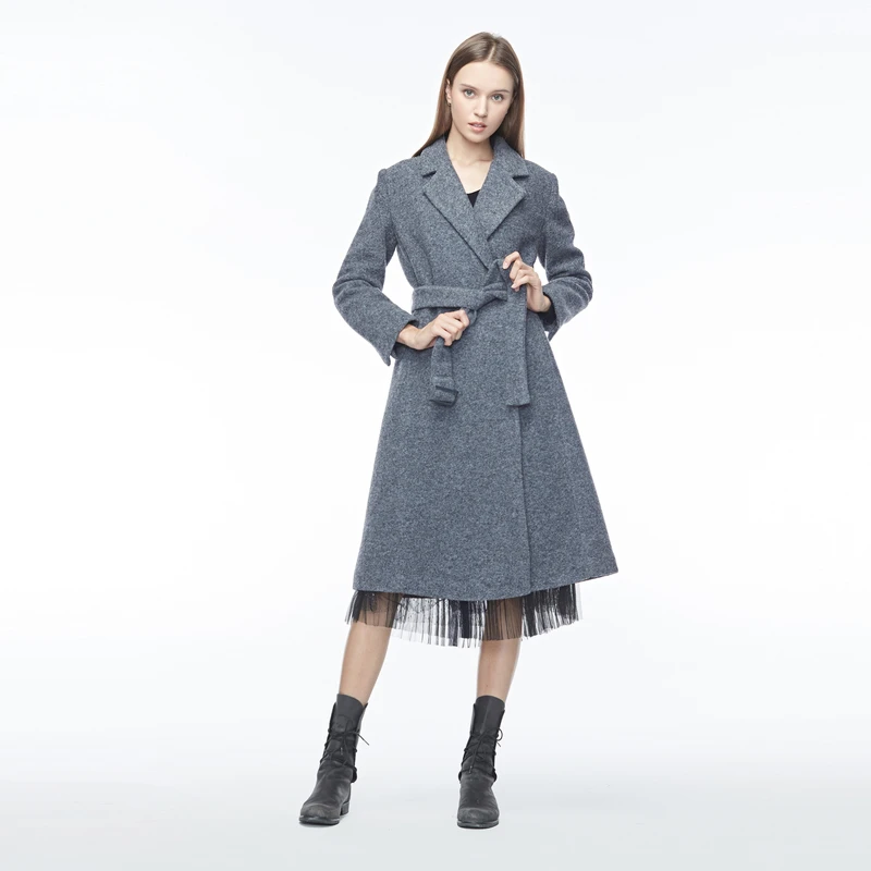 【大易粉丝专属】圣迪奥平驳领插袋开衩串珠绣花大衣S19481842