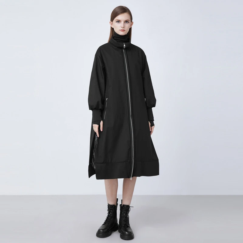 【粉丝专享】圣迪奥个性高领拼接两件长款羽绒服S21482430