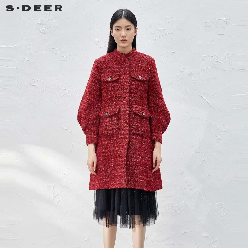 【YH专属】圣迪奥小香风气质时尚加厚中长款大衣S224Z2428