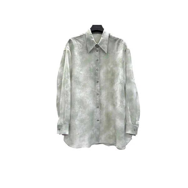 【丽公主】圣迪奥宽松轻奢不规则设计印花百搭衬衫S242Z0518