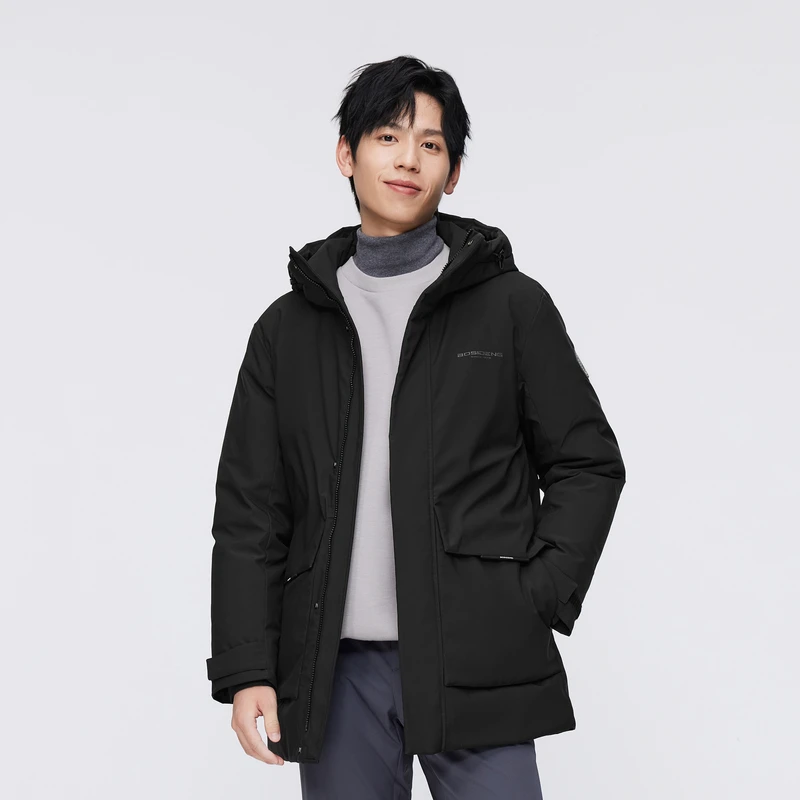波司登冬季新款男士一手长经典连帽中长款加厚保暖防寒休闲羽绒服