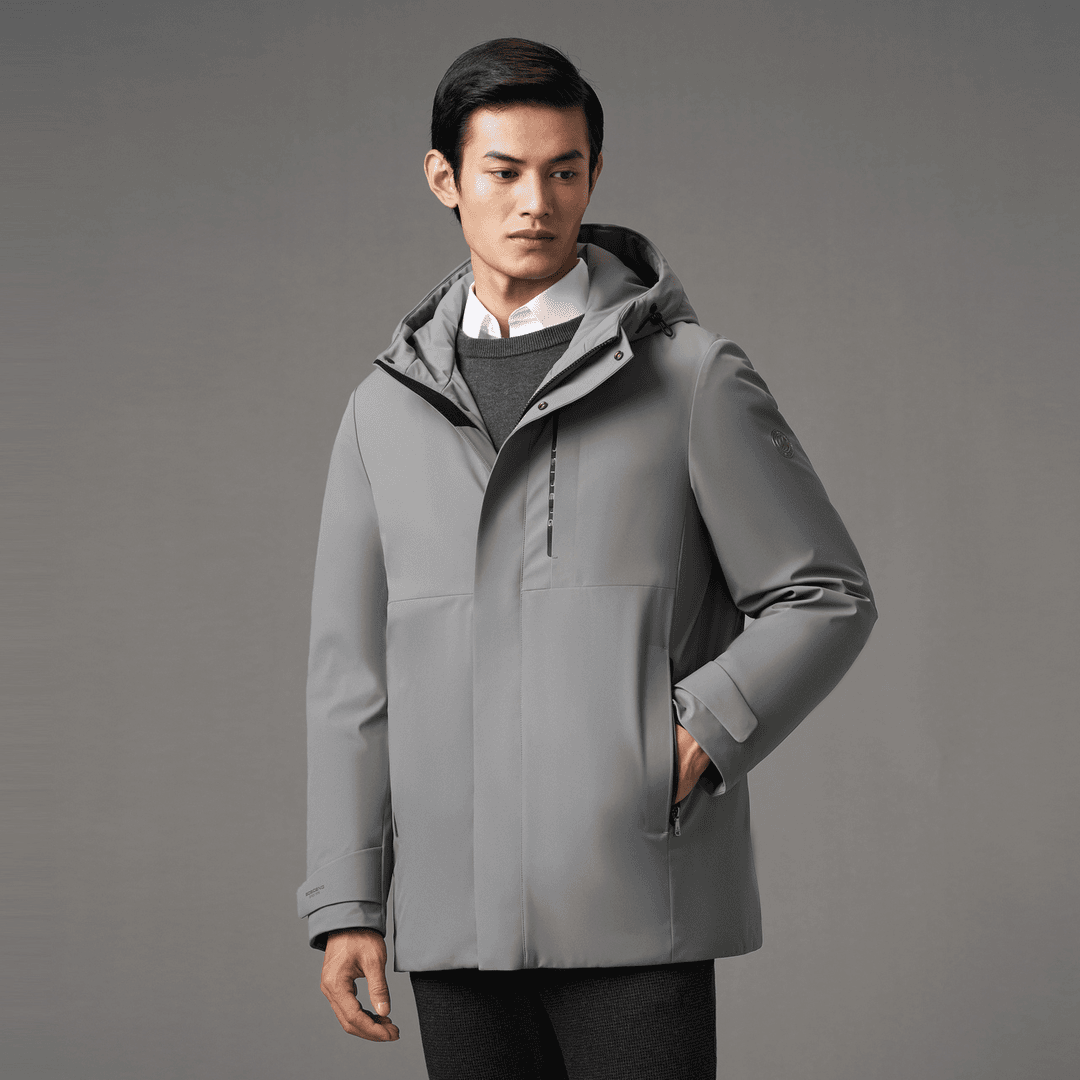 波司登冬季新款男士高端户外时尚商务休闲短款连帽保暖羽绒服反季