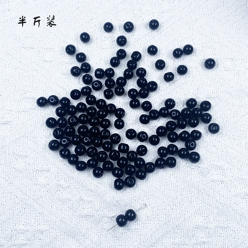 半斤装8mm仿玉珠琉璃珠圆珠散珠DIY手工手作串珠穿珠配件材料