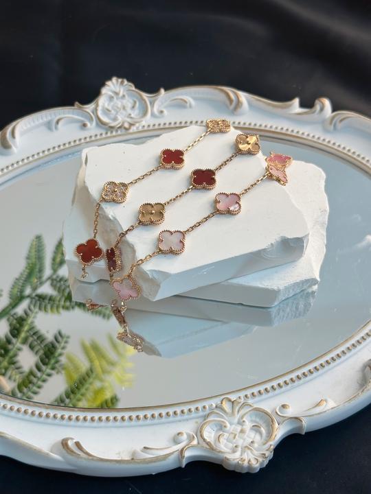 FANFAN 轻奢四叶幸运草五花 （玫瑰金色） 围巾  时尚韩式百搭网红