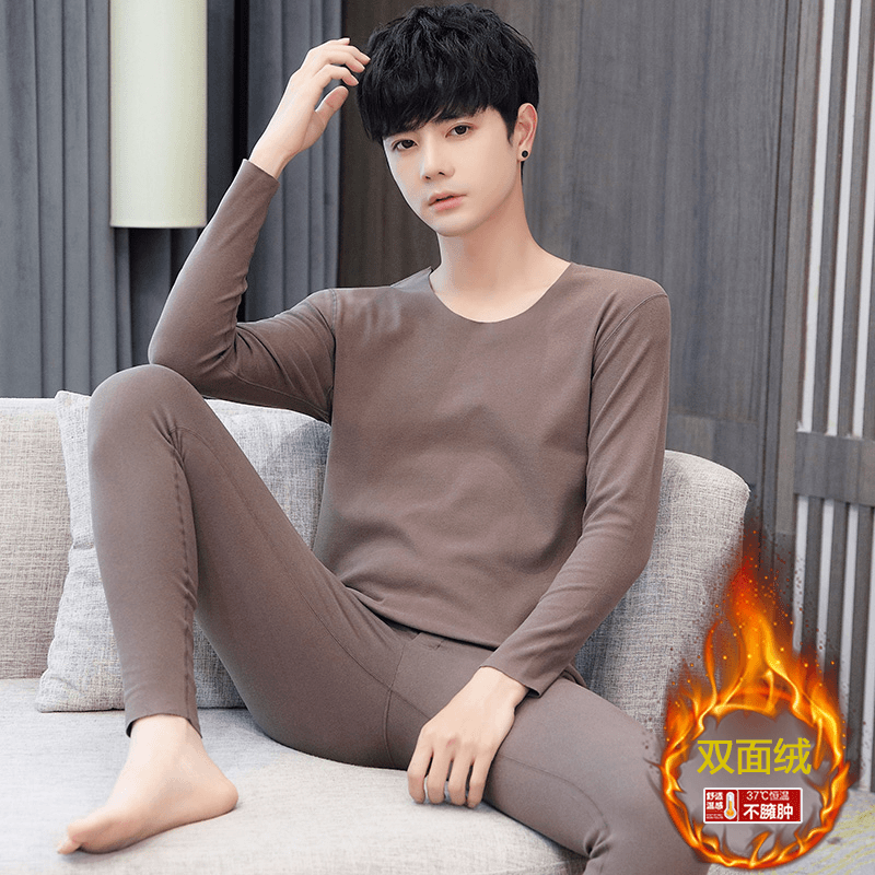 小杨推荐哥 德绒保暖内衣套装男士无痕双面德荣秋衣秋裤防寒内穿