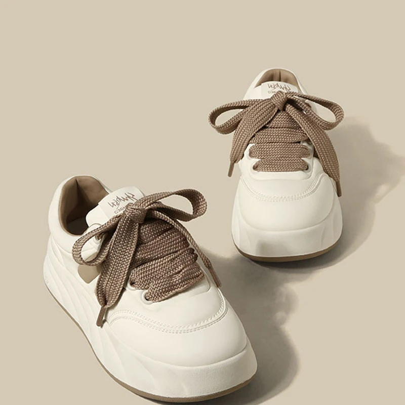 法国TOUCH MISS轻奢小白鞋女2025新款百搭厚底增高面包鞋运动鞋潮