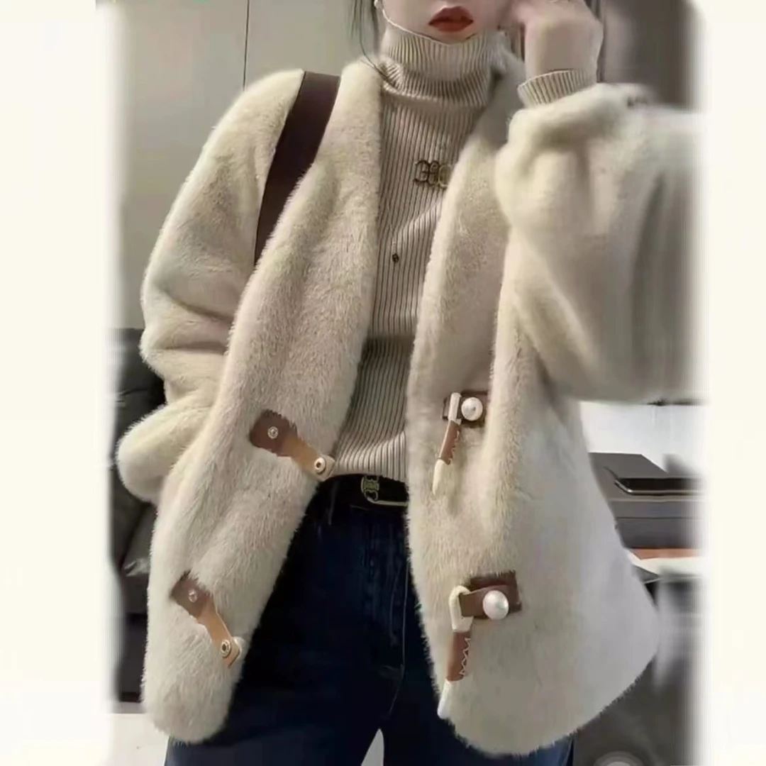 加厚毛毛一条小香风外套