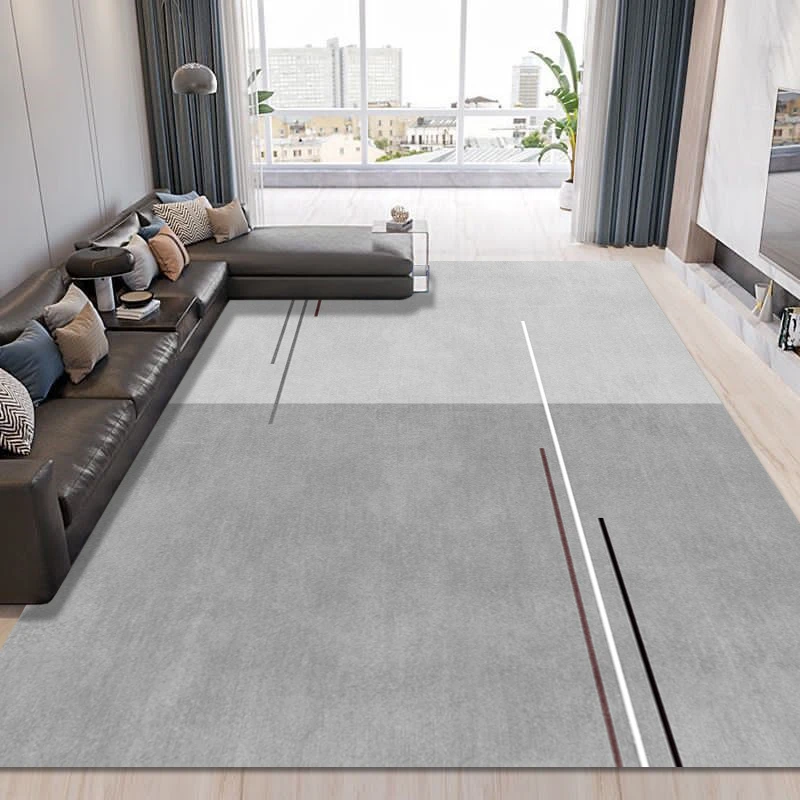 简约客厅地毯茶几垫地毯菱形格硅胶底家用卧室地毯耐脏好打地毯