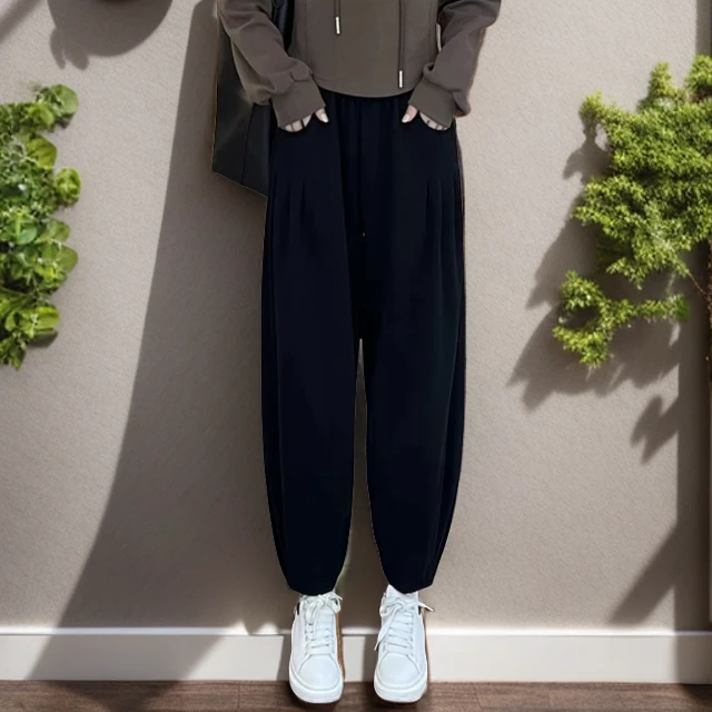 爆款百搭显瘦哈伦裤时尚洋气大码春秋萝卜休闲裤高腰宽松束脚卫裤
