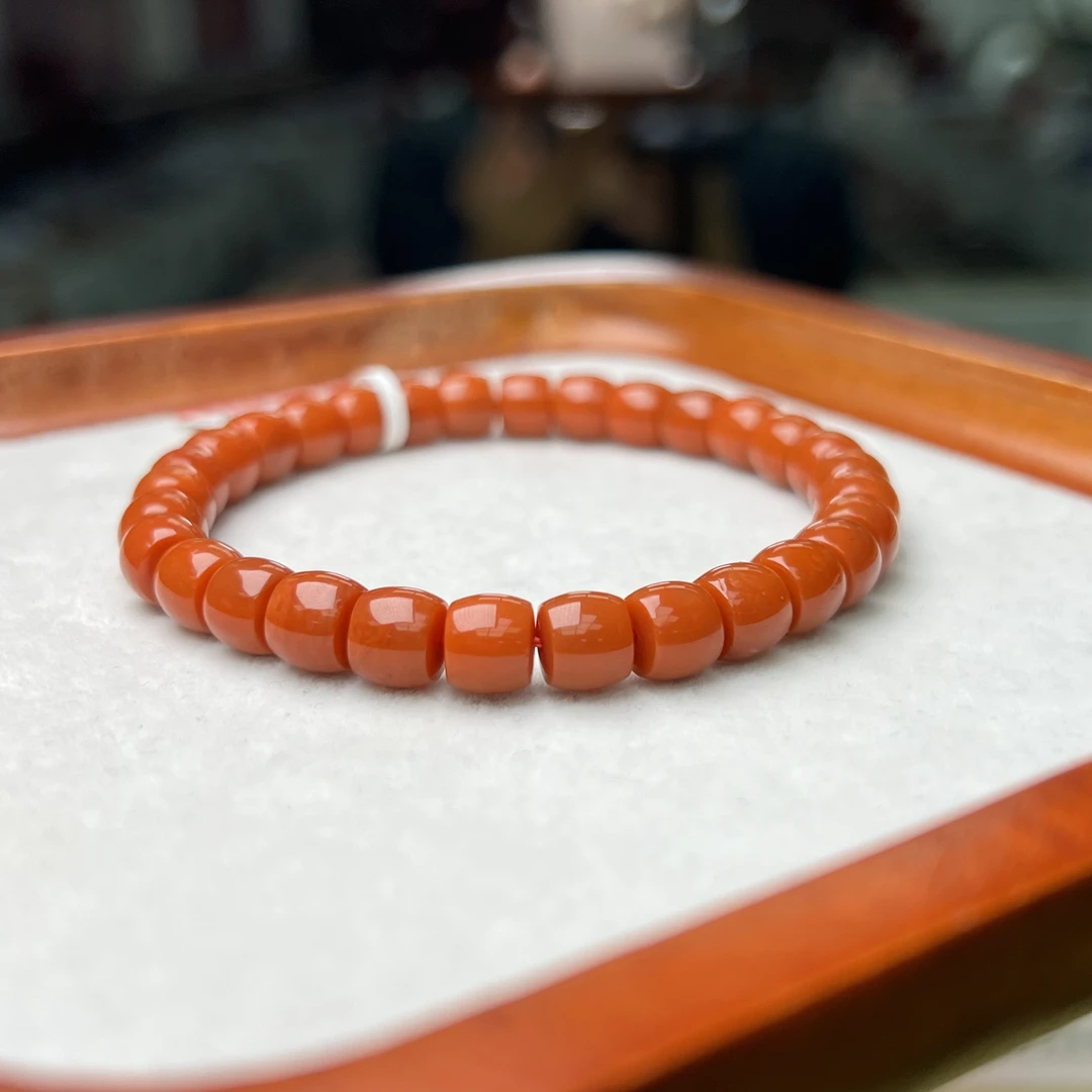 诚信经营支持年退换南红精工直切手串7mm多样性发一正宗南红手串