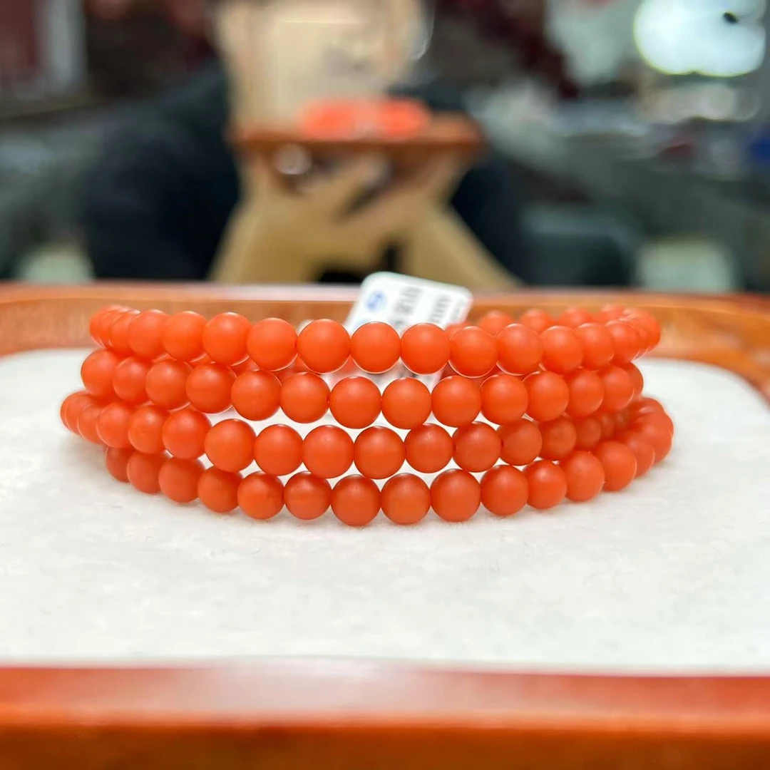 诚信经营支持年退换保山南红杨家山柿子红5mm多样性保山南红手串