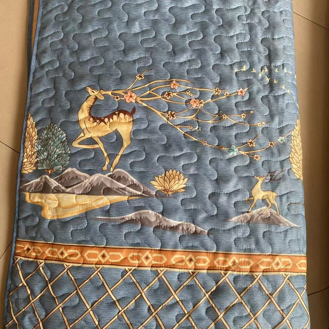 印花蓝色巨鹿沙发垫一套四片（90*90 90*90 90*160 90*210)