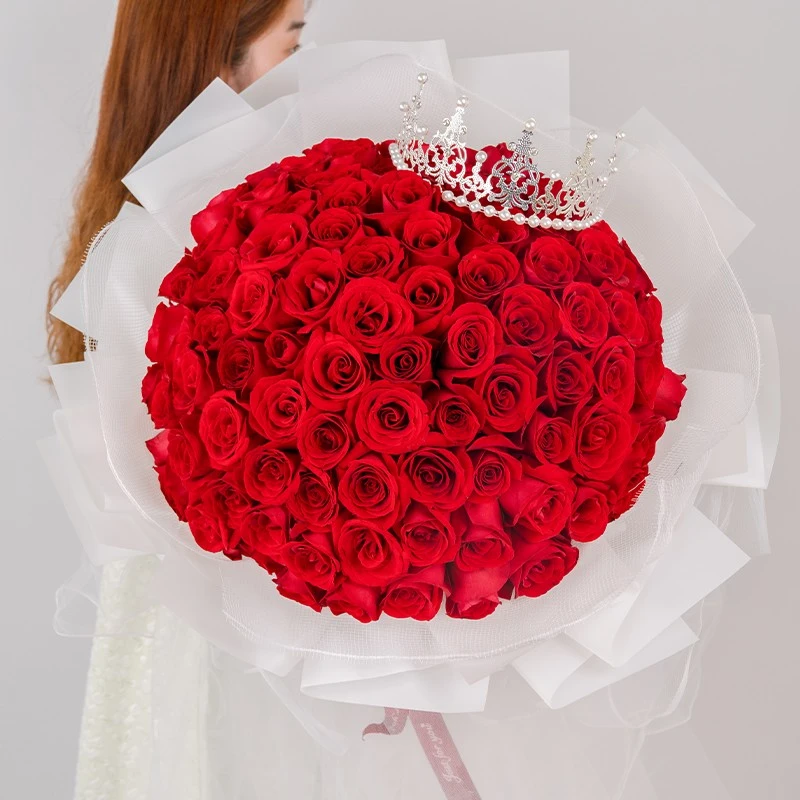 【豪宠女神】99朵红玫瑰鲜活真花·生日纪念日表白订婚·团购上门到家
