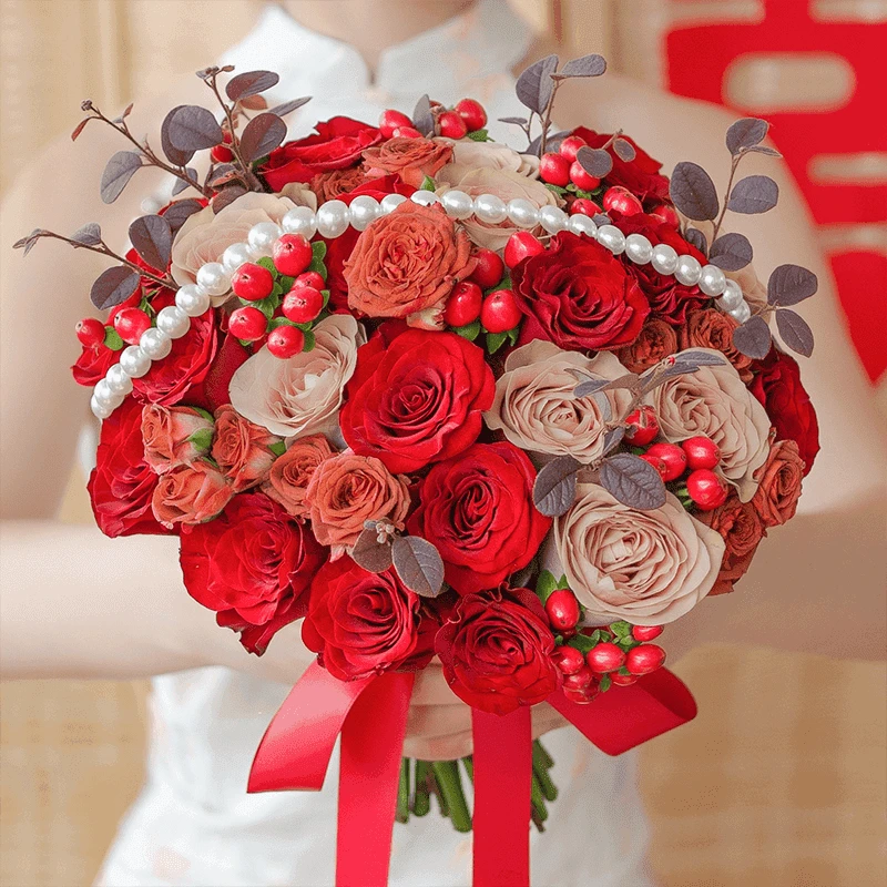 手捧花结婚订婚领证新鲜花束鲜花同城配送花店附近团购小时达