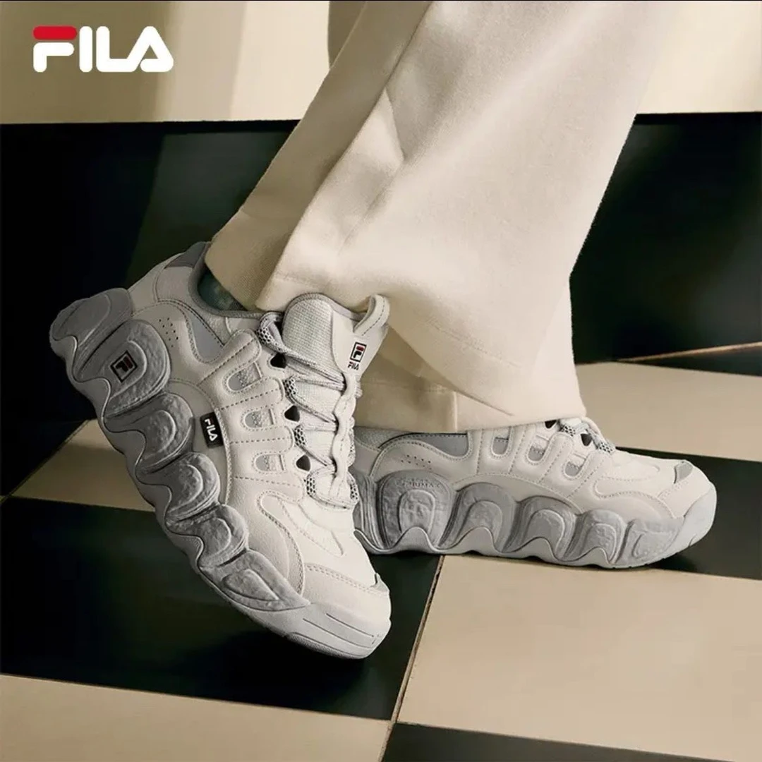 FILA斐乐男女鞋可颂面包鞋老爹鞋运动鞋2025冬季新款休闲厚底鞋