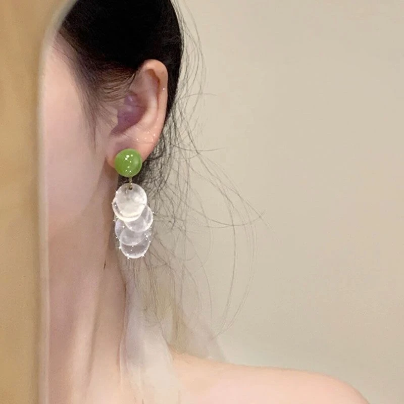 「赵露思同款」纯银耳钉夏日海边超仙手作925银耳环饰女网红