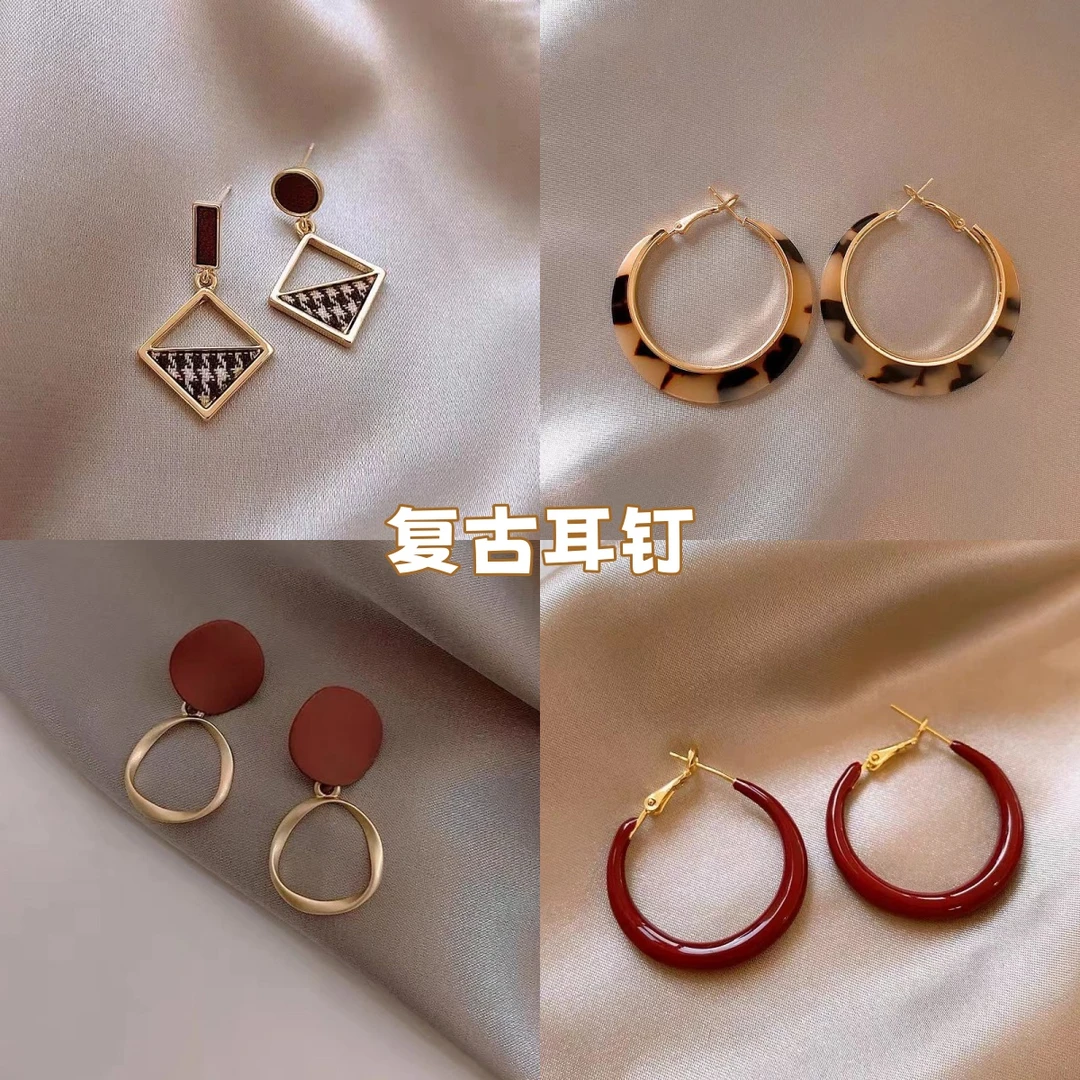 赵露思同款气质豹纹耳圈耳环女2024新款爆款高级独特耳钉夸张耳饰