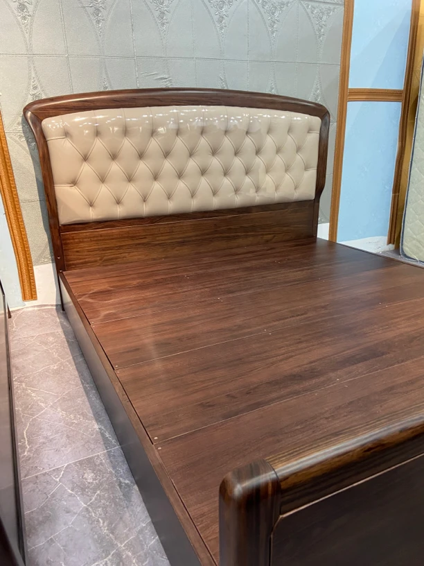 全材主卧乌金木大床新中式双人雕花奢华静音体，可配全实木高箱