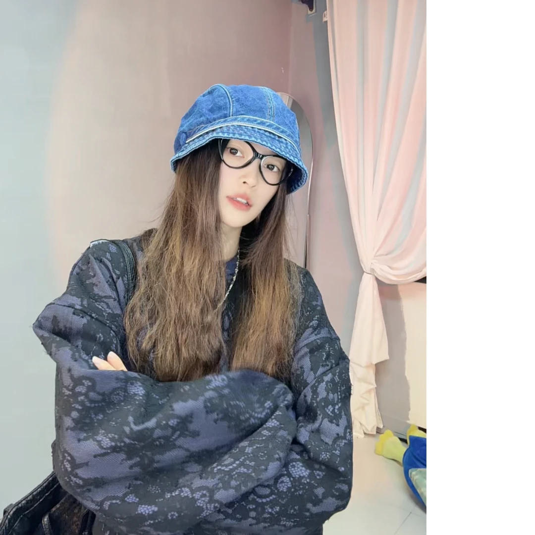 【渔夫鸭舌帽】复古水洗牛仔渔夫堆堆帽 时髦高级百搭