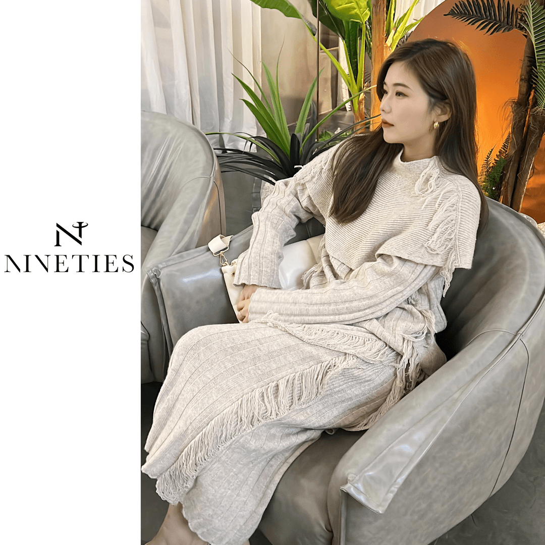 NINETIES流苏款显瘦气质时尚半身裙冬季氛围感穿搭不撞衫