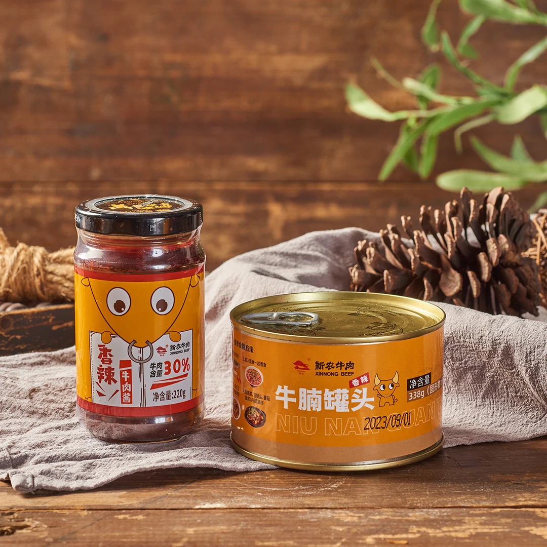 新农牛肉的牛腩罐头+牛肉酱组合