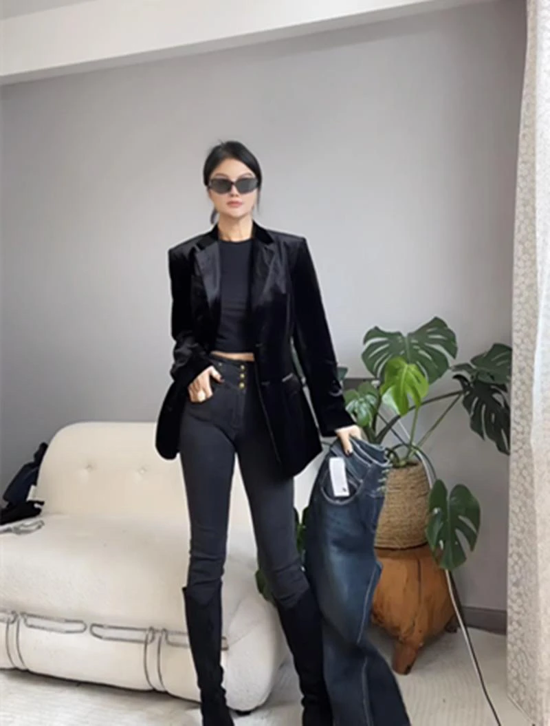 杨树林金丝绒外套时尚新款外套