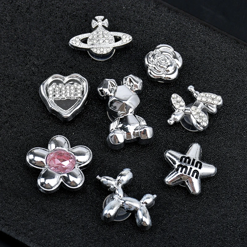 2024新款洞洞鞋配饰鞋花鞋扣高级感钻石装饰DIY配件卡扣时尚百搭