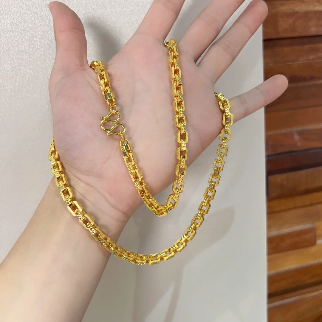 链子足银 金包银骑士链卡蜜项链卡链同款精工网红项链不掉色