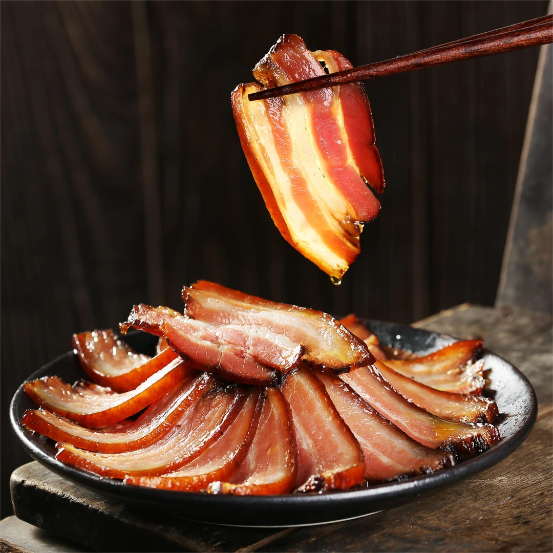 传统工艺烟熏腊肉四川风味农家自制五花腊肉