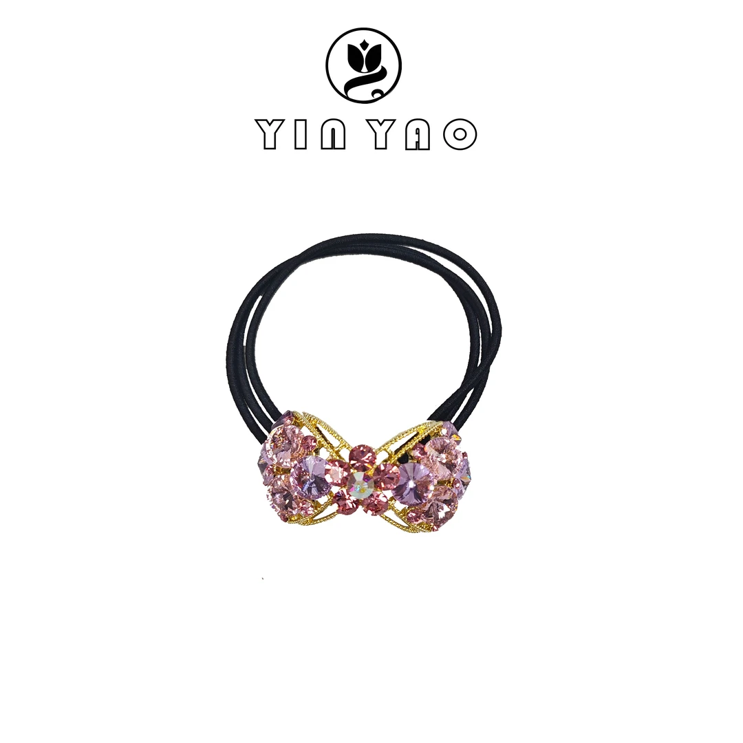 【YINYAO】原单设计施华洛水晶发绳9196气质轻奢时尚可爱百搭紫色