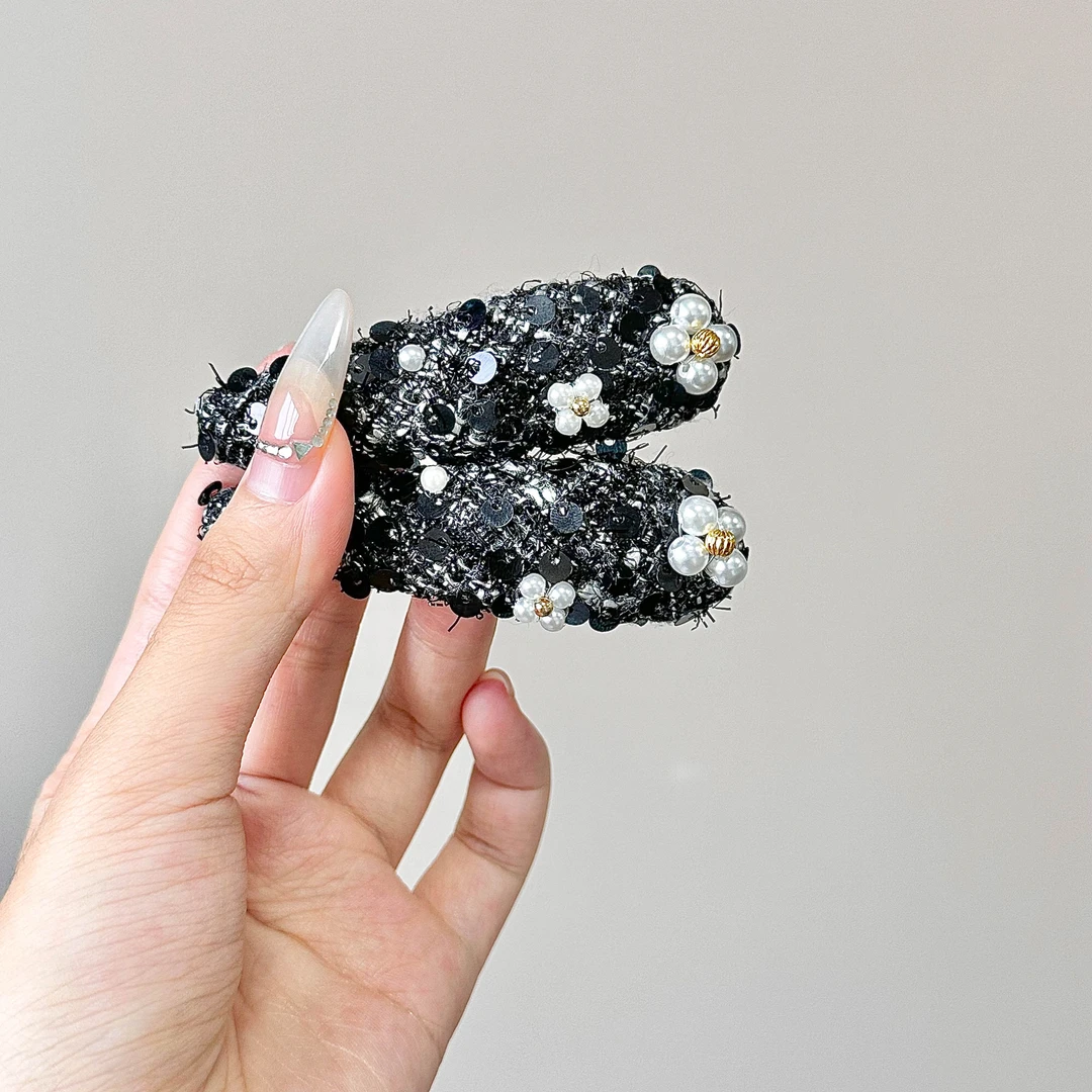 【YINYAO】原单设计复古珍珠发夹女小香风刘海夹气质掰掰夹1106