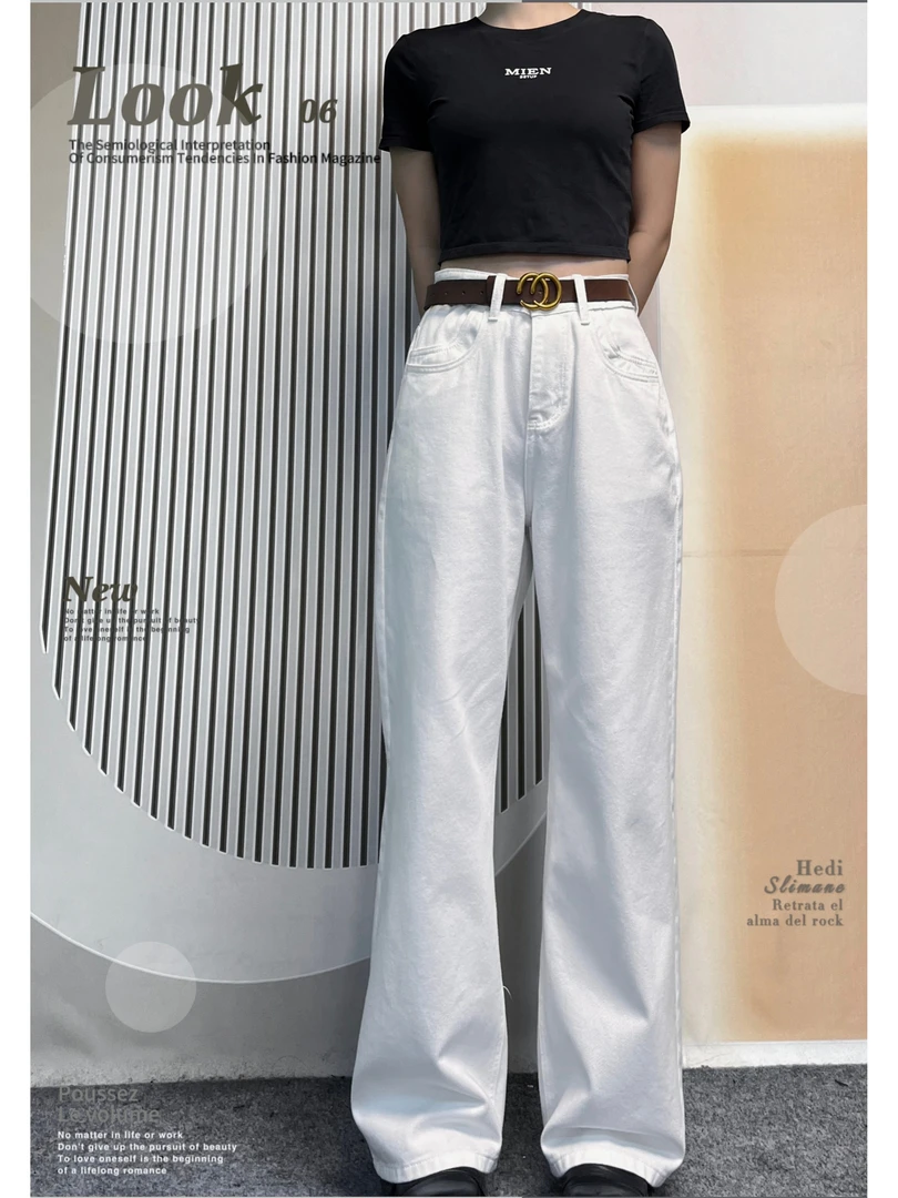 【直播间专属福利】2024春款原布牛仔三色夏季宽松高腰设计感牛仔裤