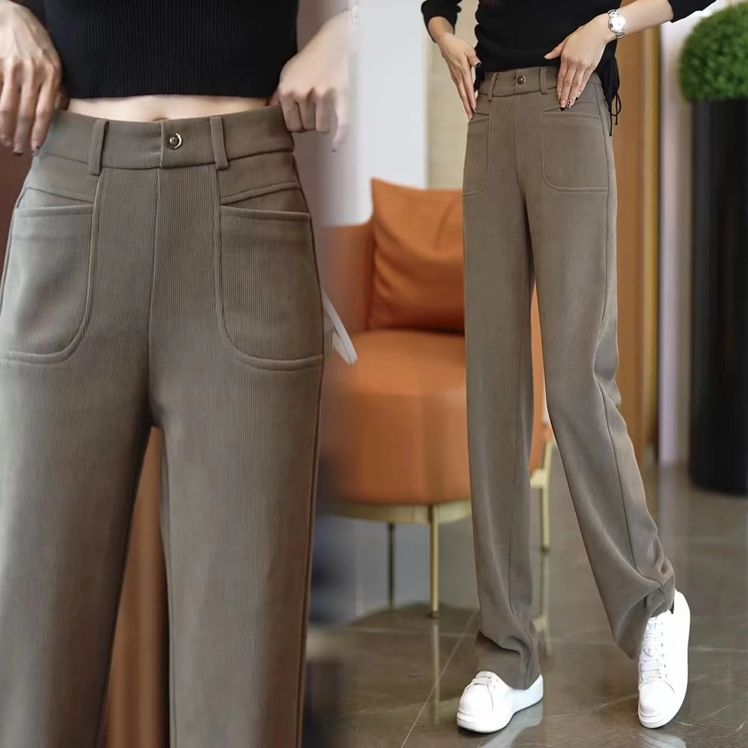 窄版阔腿裤女士春秋2025新款小个子百搭宽松显瘦拖地直筒裤长裤潮