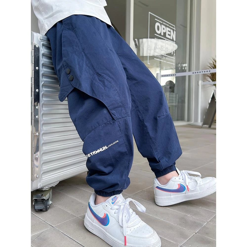 儿童装男童春装裤子2024新款春秋夏款薄运动防蚊裤春季