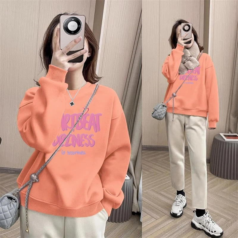 秋冬卫衣加厚加绒女小个子显瘦百搭洋气减龄宽松高棉长袖秋季外套