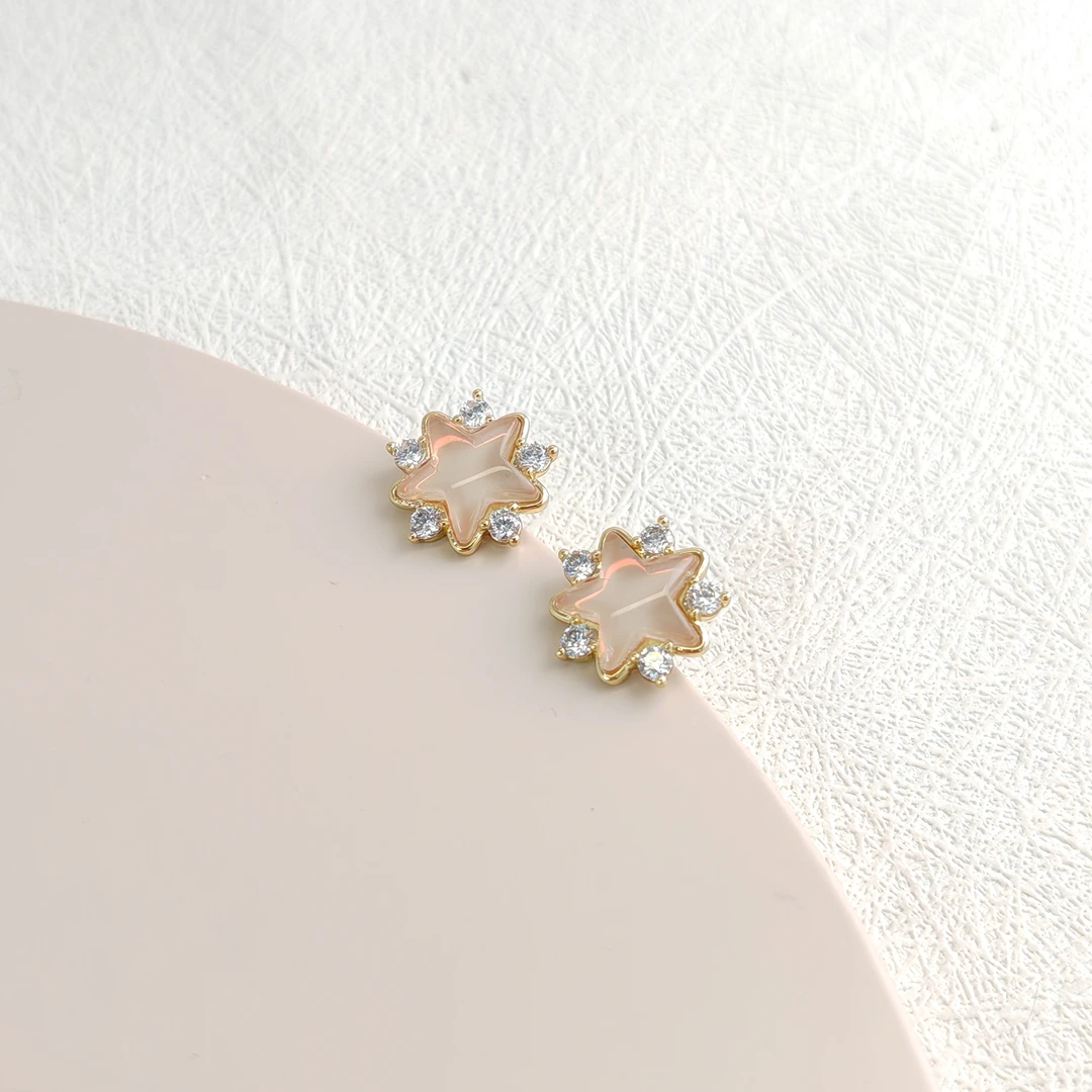 XUPING/旭平首饰 合金合成锆石耳饰 秋冬上新星星GDY  X000932225