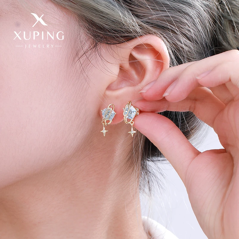 XUPING/旭平首饰 合金合成锆石耳饰 618撒花百搭 GDX X000817428