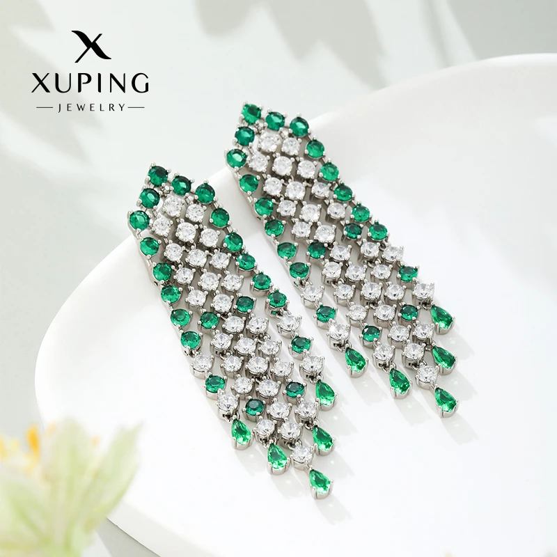 XUPING/旭平首饰 合金合成锆石耳饰 秋冬上新重工 GDJ X000945205