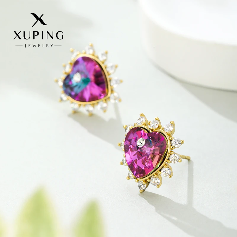 XUPING/旭平首饰 合金仿水晶耳饰 春日焕新耳钉 GDX X000883519